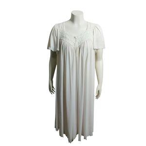 Vintage Miss Elaine Womens Lace Fairy Midi Sleeping Nightgown size XL Grannycore